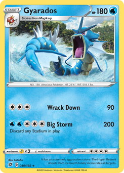 Gyarados z edície Rebel Clash, karta č.40