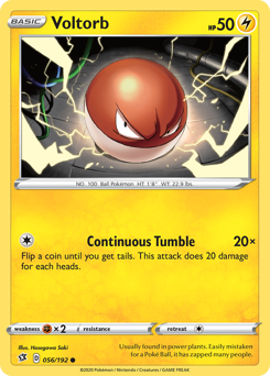 Voltorb z edície Rebel Clash, karta č.56