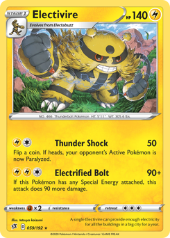 Electivire z edície Rebel Clash, karta č.59