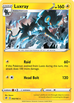Luxray z edície Rebel Clash, karta č.62