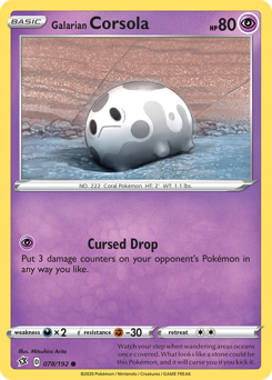 Galarian Corsola z edície Rebel Clash, karta č.78