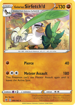 Galarian Sirfetch'd z edície Rebel Clash, karta č.95