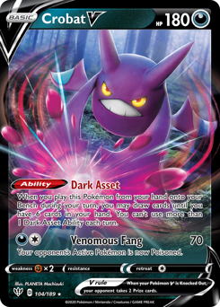 Crobat V z edície Darkness Ablaze, karta č.104