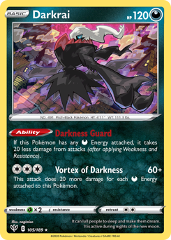 Darkrai z edície Darkness Ablaze, karta č.105