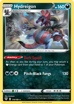 Hydreigon z edície Darkness Ablaze, karta č.110
