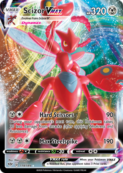 Scizor VMAX z edície Darkness Ablaze, karta č.119