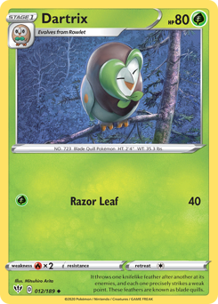 Dartrix z edície Darkness Ablaze, karta č.12