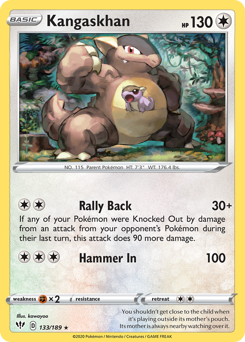 Kangaskhan z edície Darkness Ablaze, karta č.133
