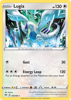 Lugia z edície Darkness Ablaze, karta č.140