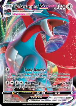 Salamence VMAX z edície Darkness Ablaze, karta č.144