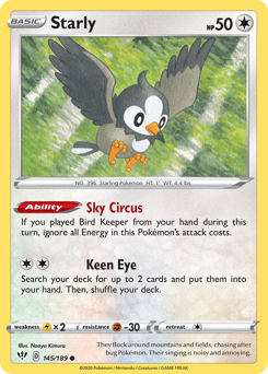 Starly z edície Darkness Ablaze, karta č.145