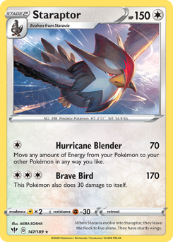 Staraptor z edície Darkness Ablaze, karta č.147