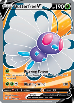 Butterfree V z edície Darkness Ablaze, karta č.177