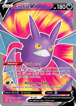 Crobat V z edície Darkness Ablaze, karta č.182