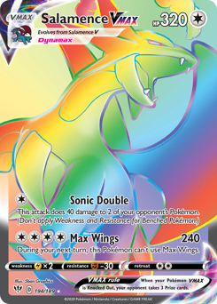 Salamence VMAX z edície Darkness Ablaze, karta č.194