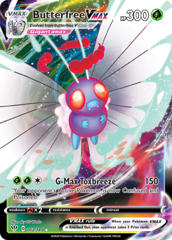 Butterfree VMAX z edície Darkness Ablaze, karta č.2
