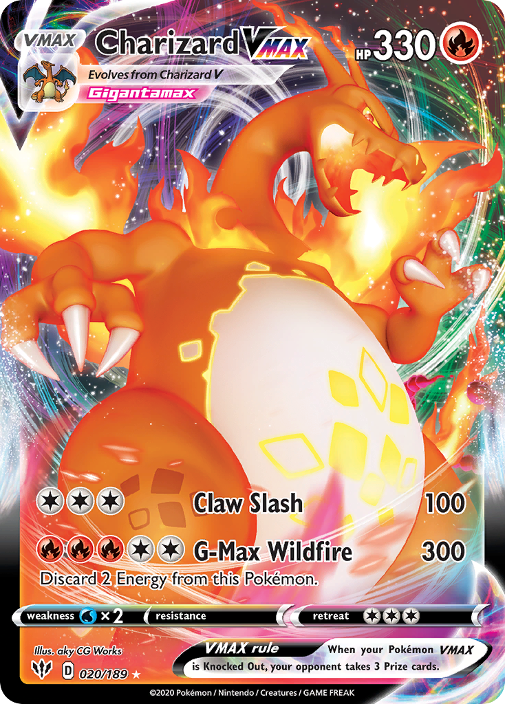 Charizard VMAX z edície Darkness Ablaze, karta č.20