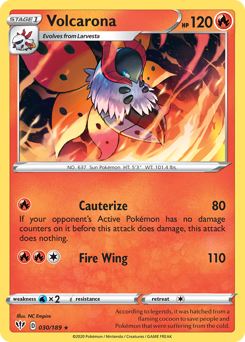 Volcarona z edície Darkness Ablaze, karta č.30