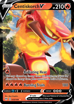 Centiskorch V z edície Darkness Ablaze, karta č.33