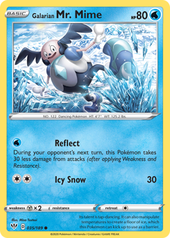 Galarian Mr. Mime z edície Darkness Ablaze, karta č.35