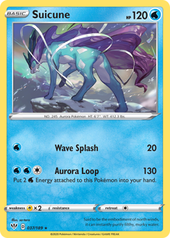 Suicune z edície Darkness Ablaze, karta č.37