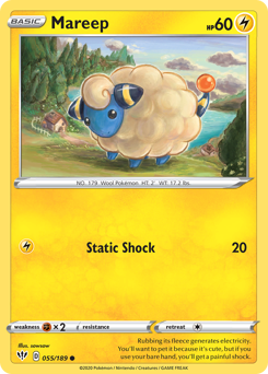 Mareep z edície Darkness Ablaze, karta č.55