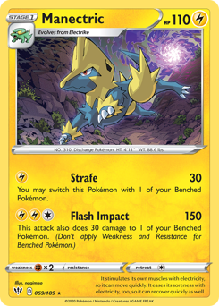 Manectric z edície Darkness Ablaze, karta č.59