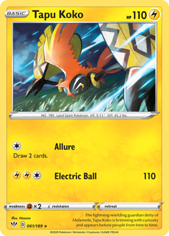 Tapu Koko z edície Darkness Ablaze, karta č.61