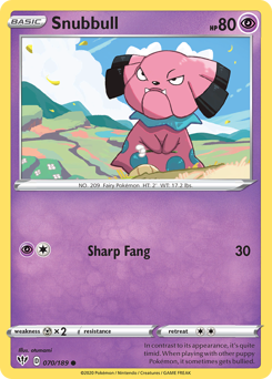 Snubbull z edície Darkness Ablaze, karta č.70