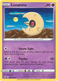 Lunatone z edície Darkness Ablaze, karta č.72