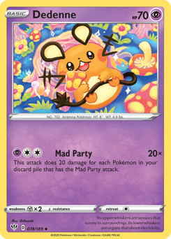 Dedenne z edície Darkness Ablaze, karta č.78