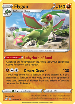 Flygon z edície Darkness Ablaze, karta č.91