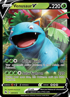 Venusaur V z edície Champion's Path, karta č.1