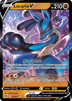 Lucario V z edície Champion's Path, karta č.27