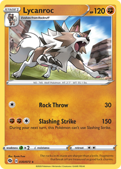 Lycanroc z edície Champion's Path, karta č.30