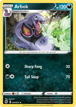 Arbok z edície Champion's Path, karta č.34
