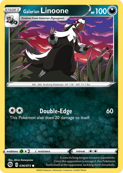 Galarian Linoone z edície Champion's Path, karta č.36