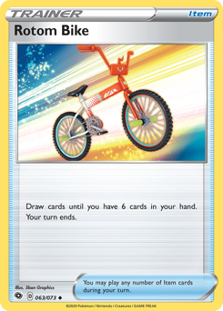 Rotom Bike z edície Champion's Path, karta č.63