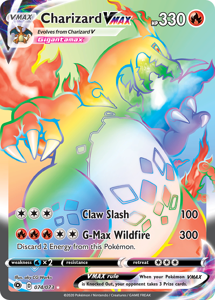 Charizard VMAX z edície Champion's Path, karta č.74
