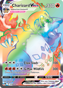 Charizard VMAX z edície Champion's Path, karta č.74