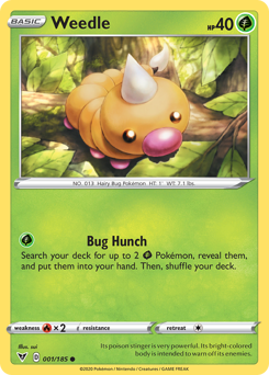 Weedle z edície Vivid Voltage, karta č.1