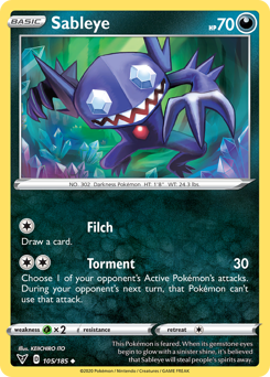 Sableye z edície Vivid Voltage, karta č.105