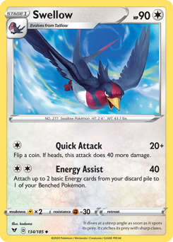 Swellow z edície Vivid Voltage, karta č.134