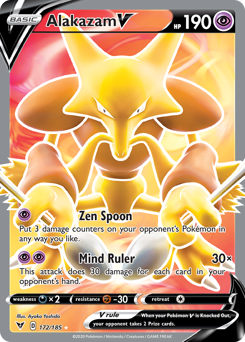 Alakazam V z edície Vivid Voltage, karta č.172
