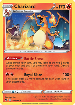 Charizard z edície Vivid Voltage, karta č.25