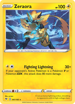 Zeraora z edície Vivid Voltage, karta č.61