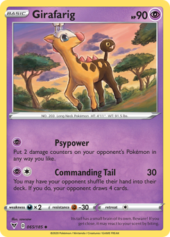 Girafarig z edície Vivid Voltage, karta č.65