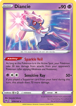 Diancie z edície Vivid Voltage, karta č.79