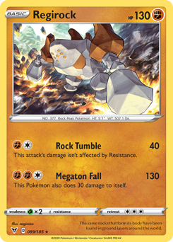 Regirock z edície Vivid Voltage, karta č.89