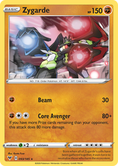 Zygarde z edície Vivid Voltage, karta č.93